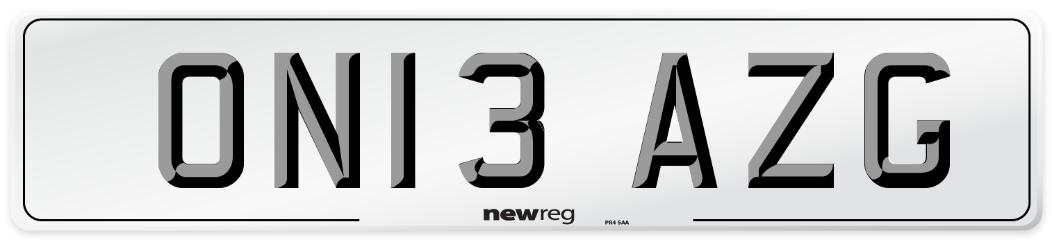 ON13 AZG Number Plate from New Reg